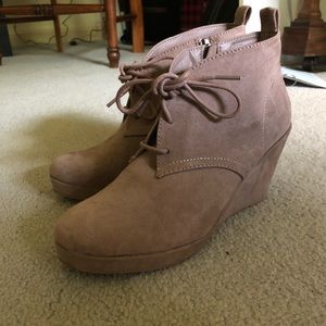 Target Brand Brown Wedge Booties